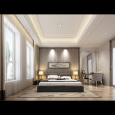 Trueliving Luxurious fancy Light masterbed Laminated Finish & PU Finish 6Ft *6Ft *1Ft